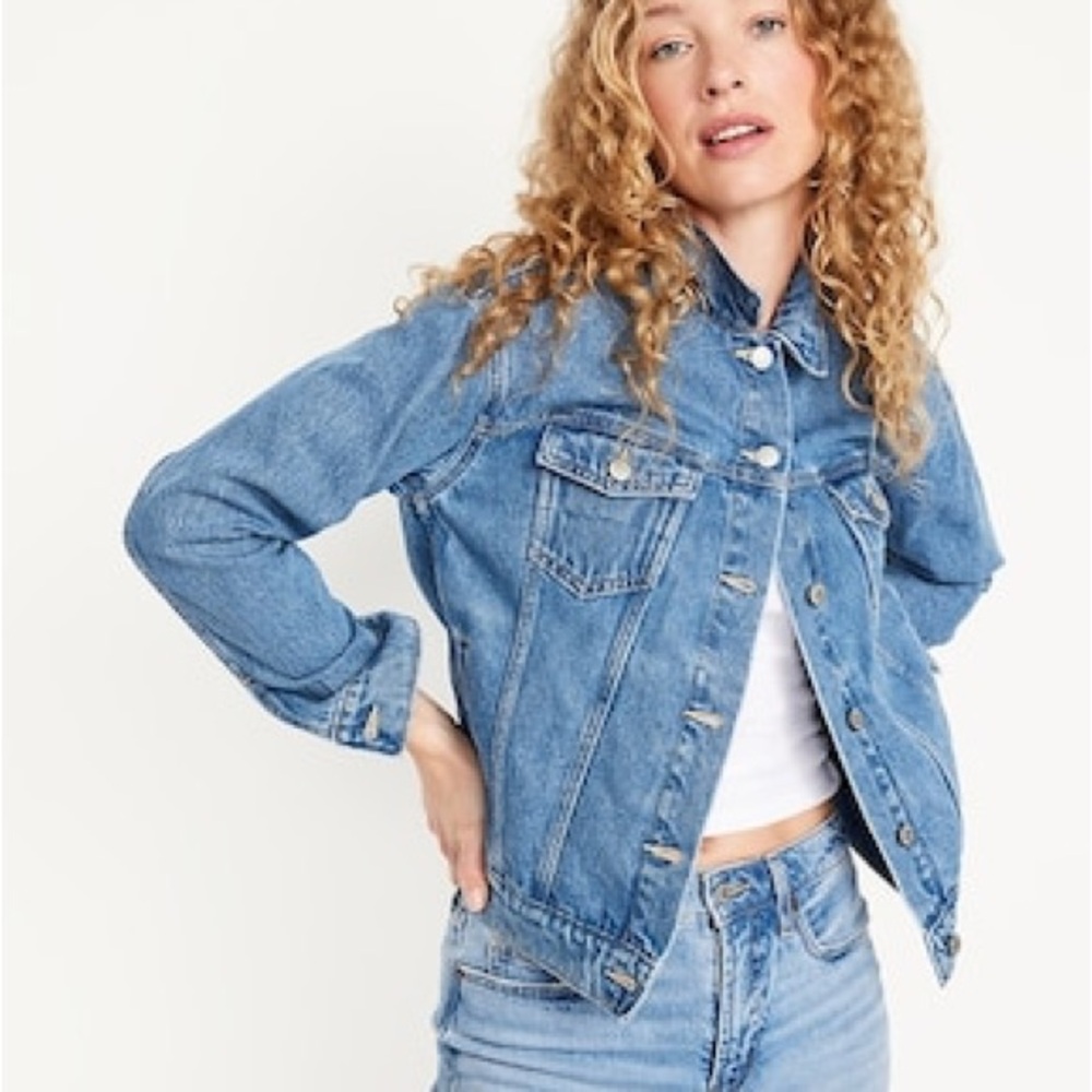 Old Navy Classic Denim Jean Jacket Medium Wash Size Medium Tall